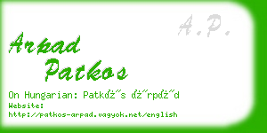 arpad patkos business card